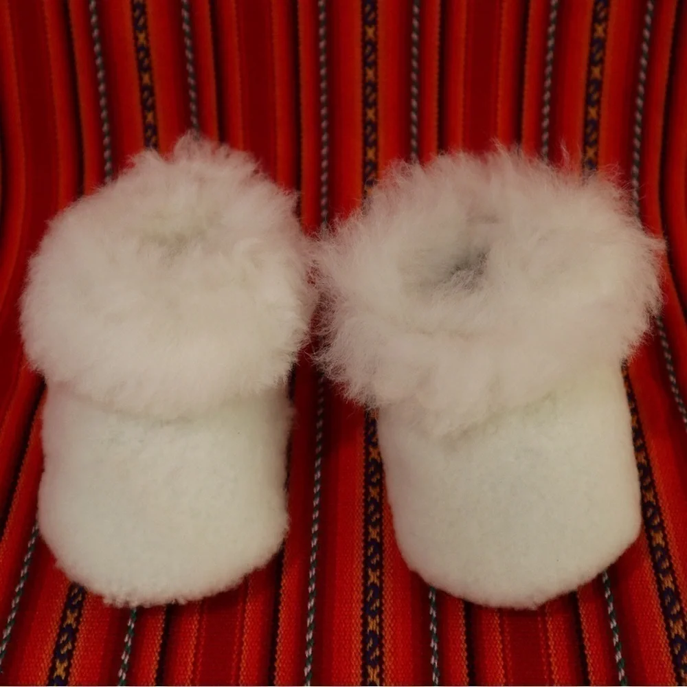 Original Alpaca Fur/Skin Slipper Pantufla for Baby Size 8 Sole Size‎ 4.75